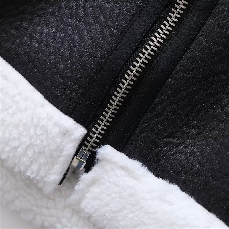 Black cardigan with fur for women