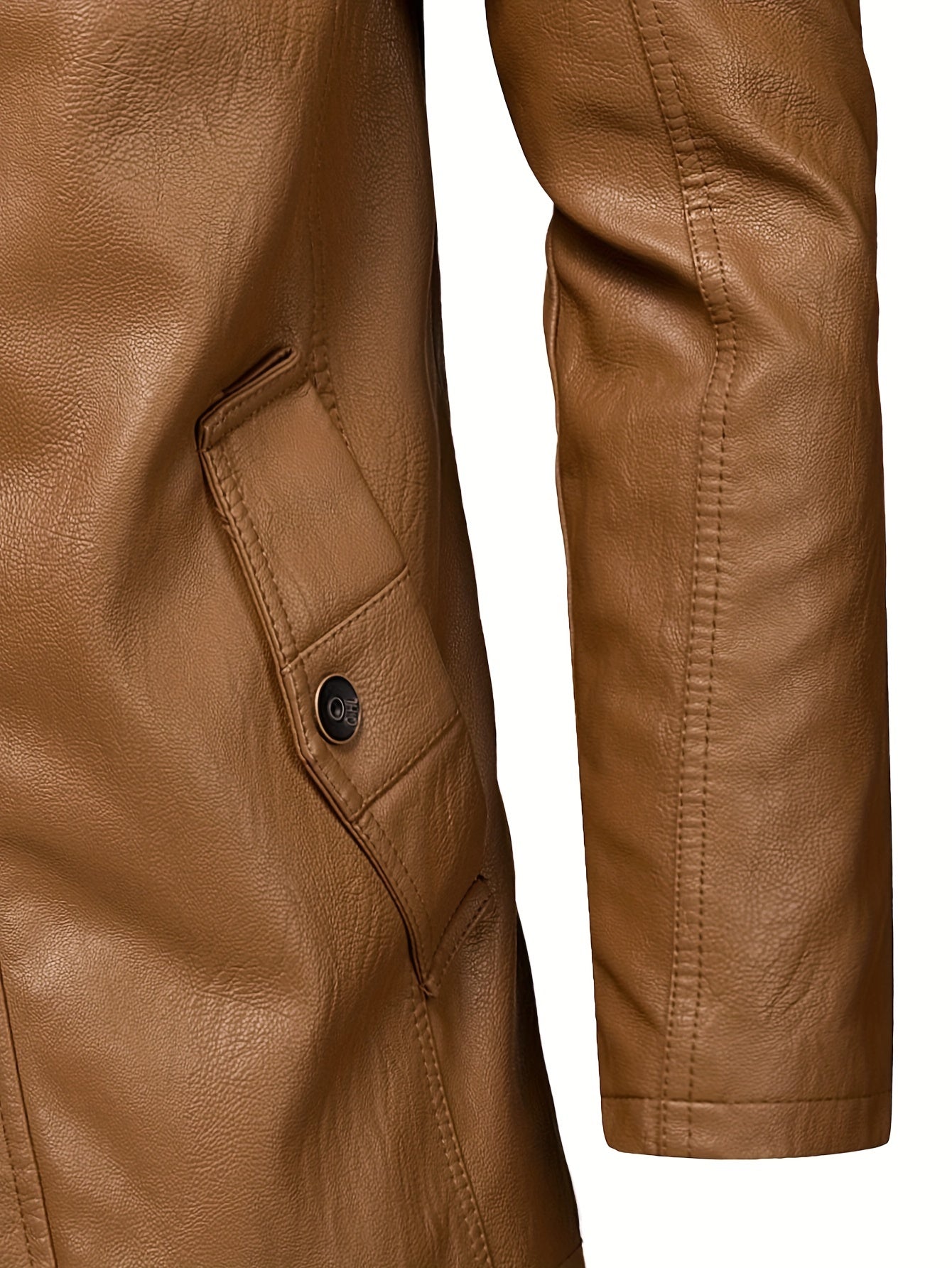 Long leather jacket for men