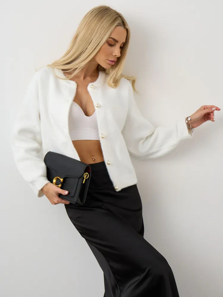 Mink-like Wool Knitted Cardigan