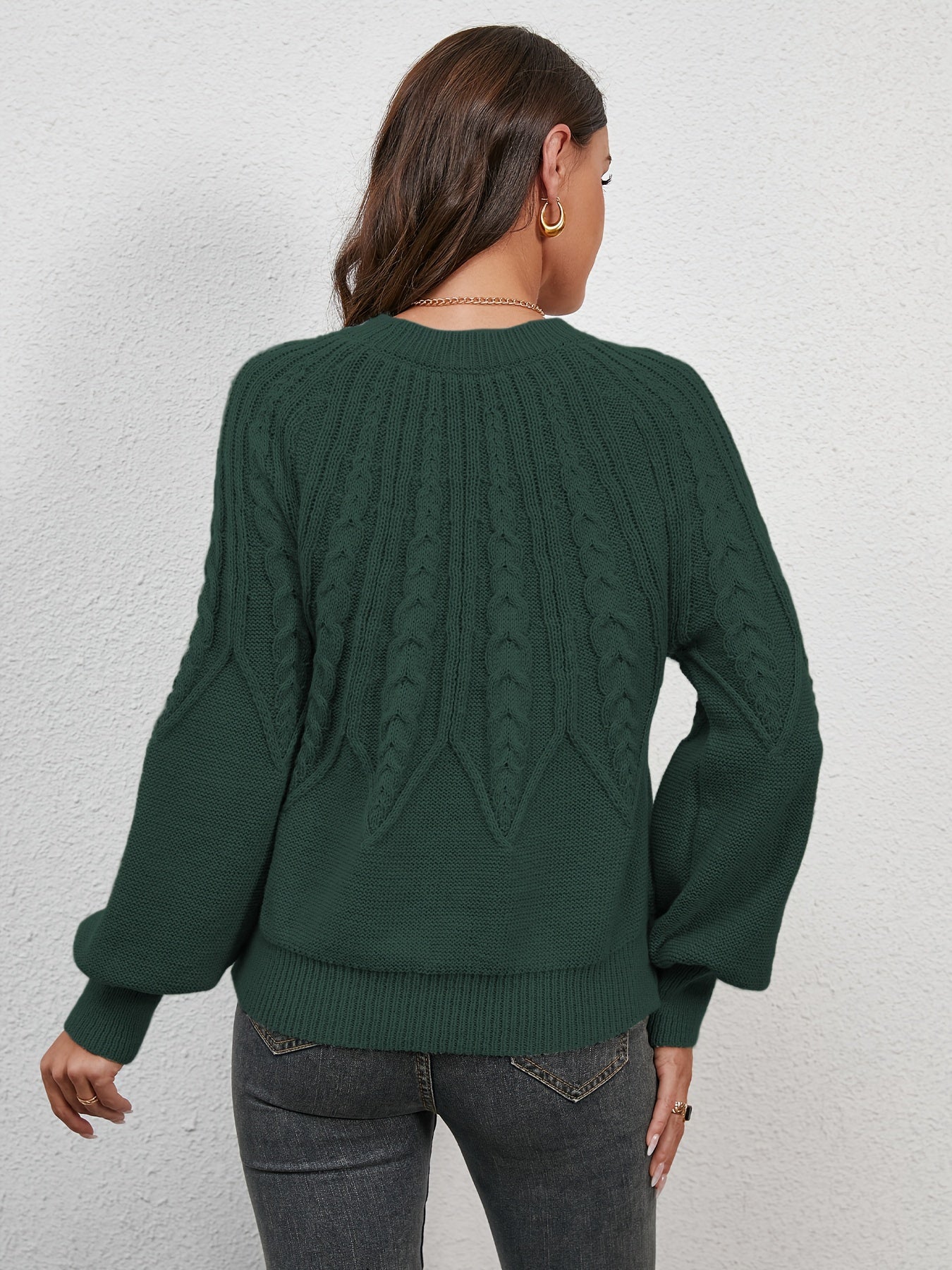 Sturdy cable-knit sweater