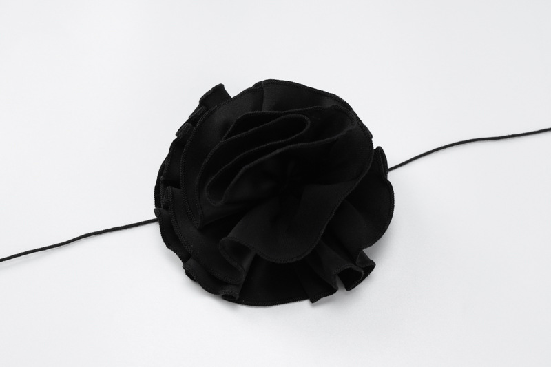 Black pink sheath dress with halter neck V-neck lace up and gloves