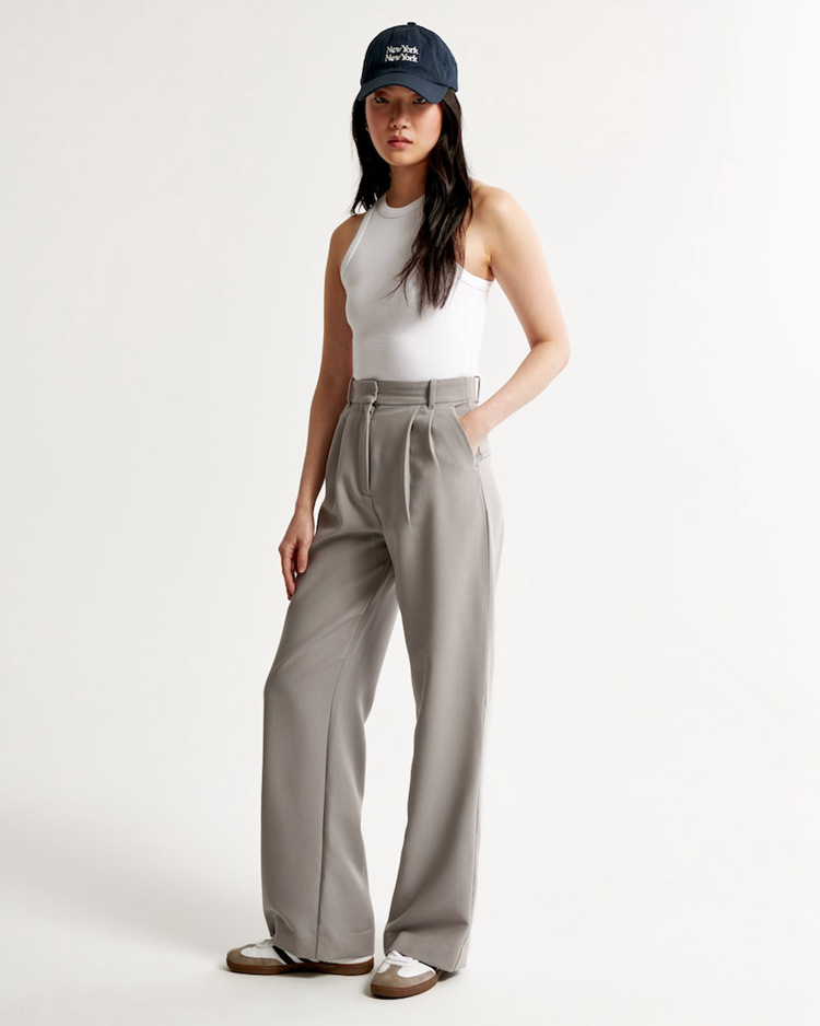 Casual high waist wide leg trousers for women