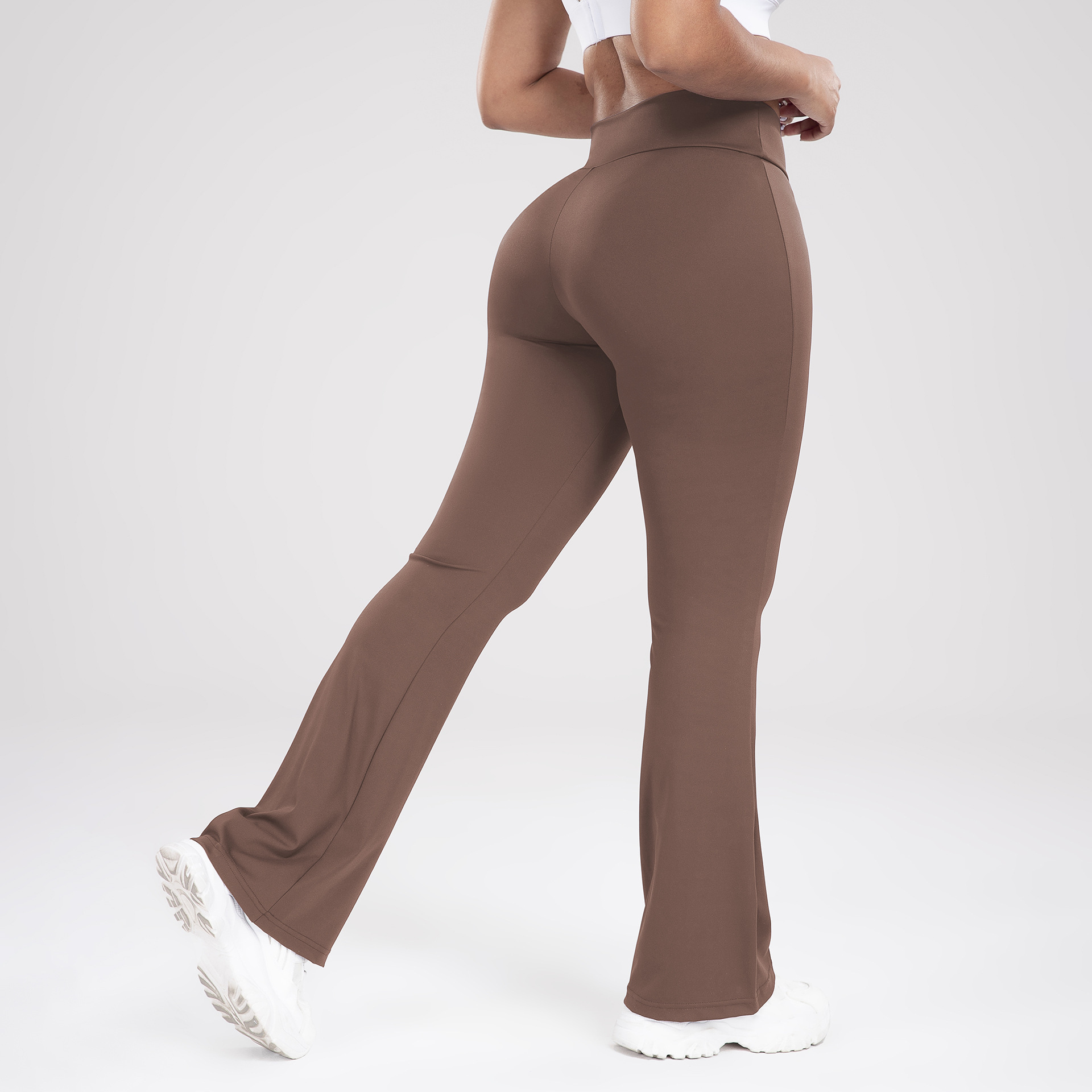 Bootcut sports pants with wide waistband