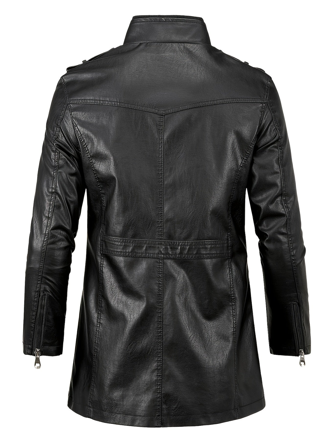 Long leather jacket for men