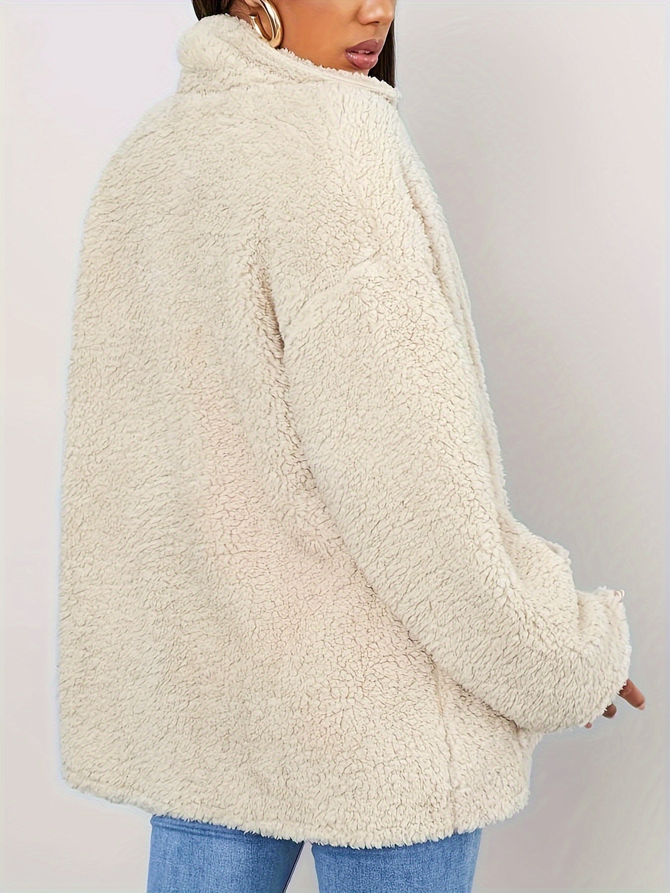 Beige warm teddy coat