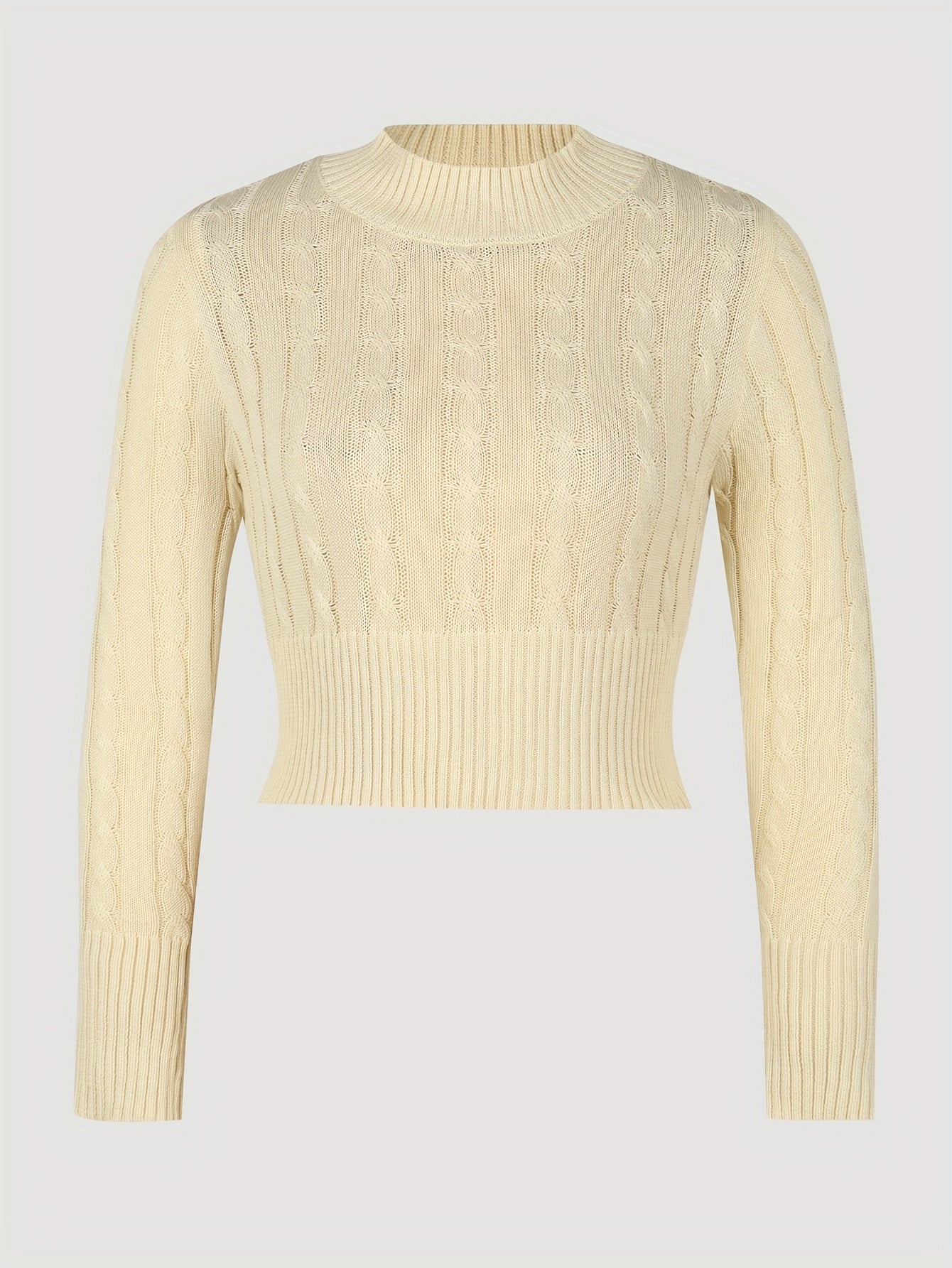 Slim cropped sweater with twisted pattern