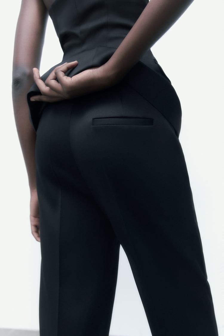 Classic high-waisted corset top and trouser suit