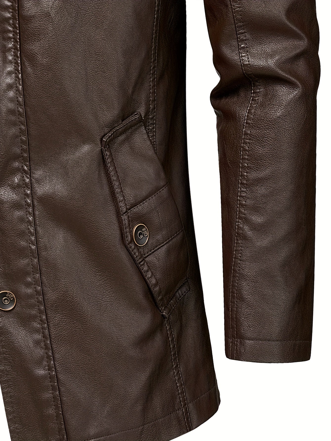 Long leather jacket for men