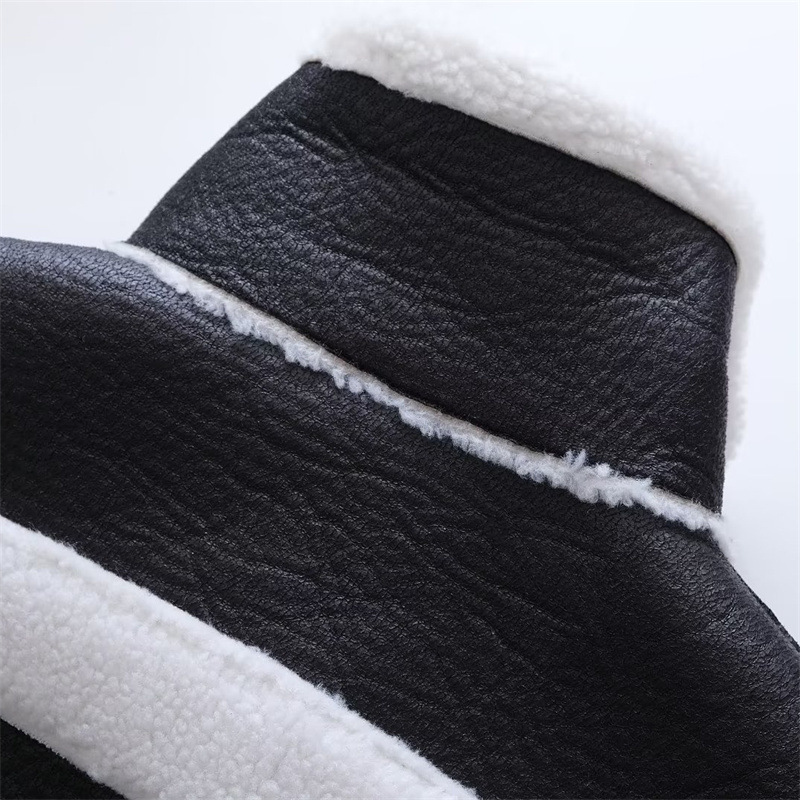 Black cardigan with fur for women