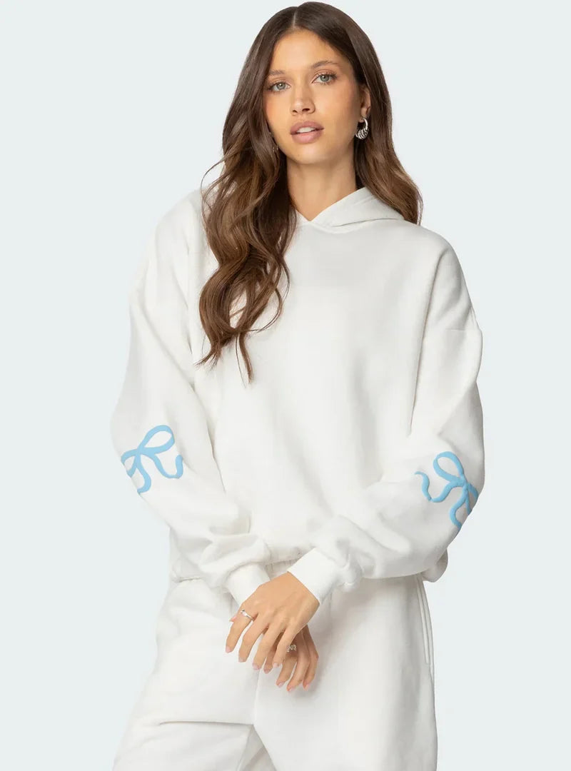 Cozy Tracksuit With Imprinted Bows