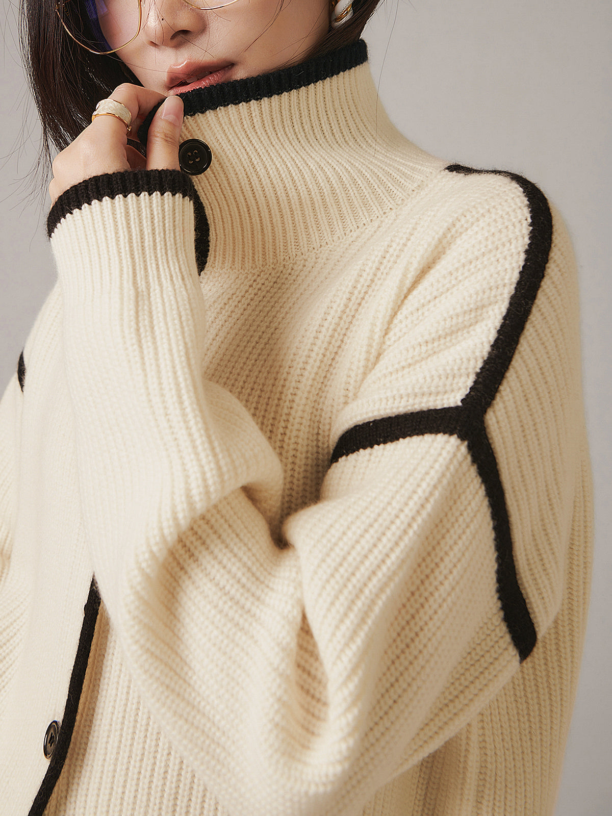 Beige textured sweater