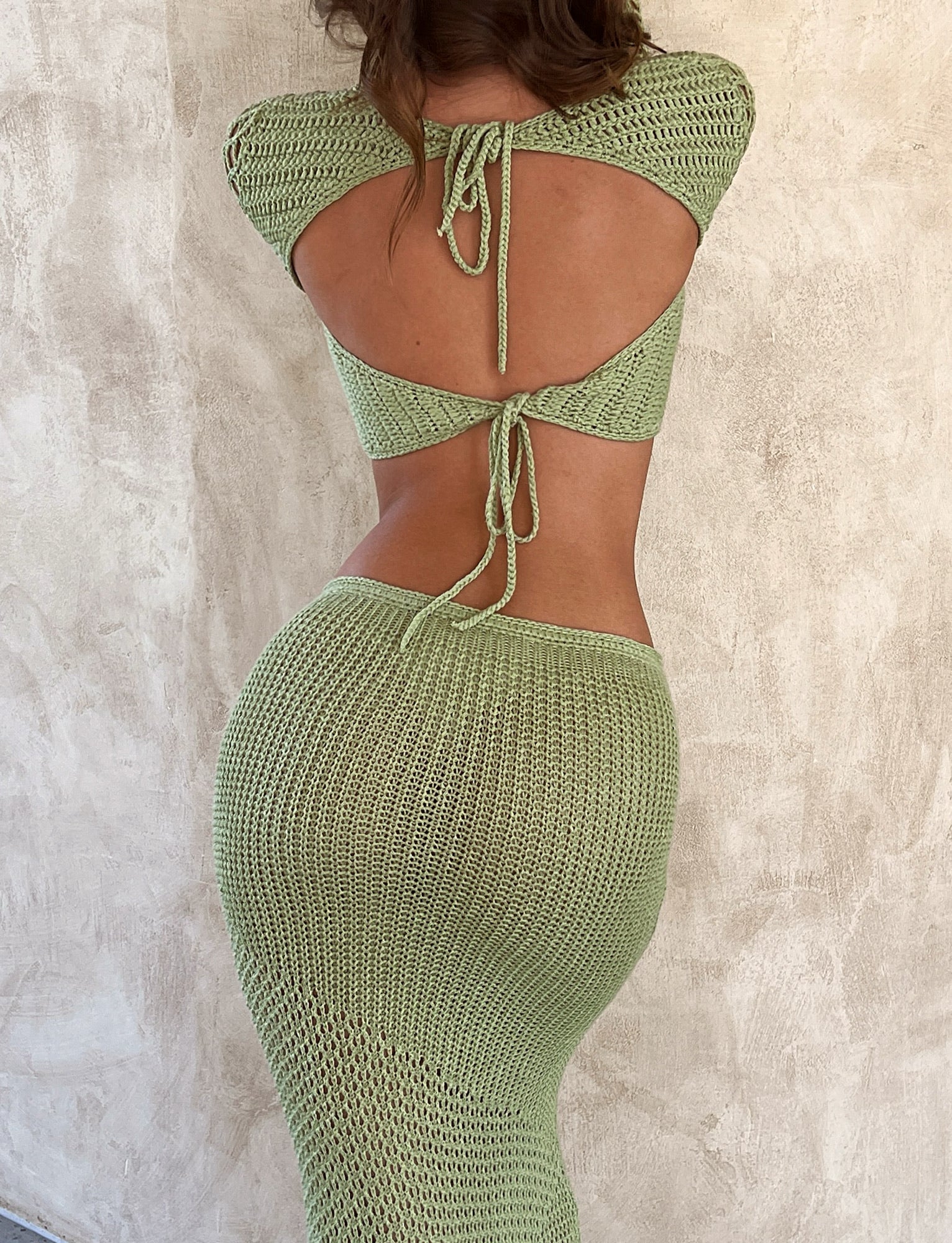 Luxury knitted summer top with skirt