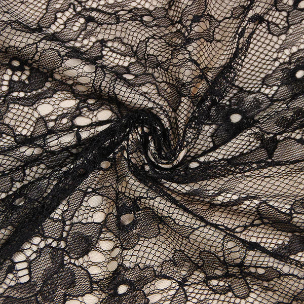 Transparent jumpsuit with lace neckline