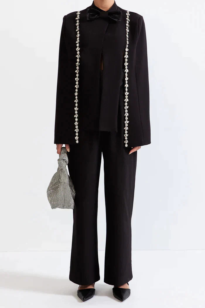 Black jewel tuxedo cape