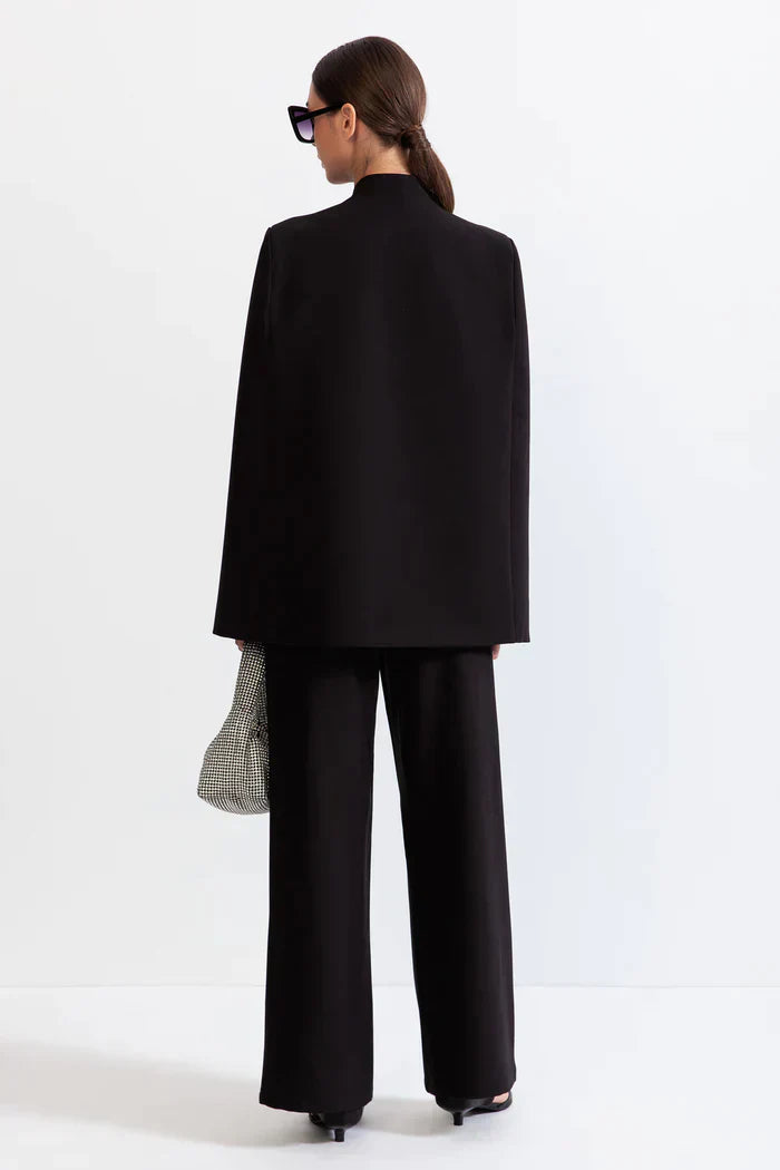 Black jewel tuxedo cape