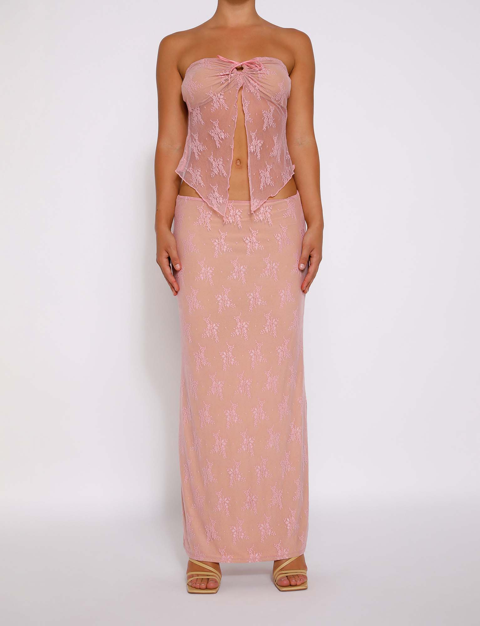 Elegant translucent top with skirt