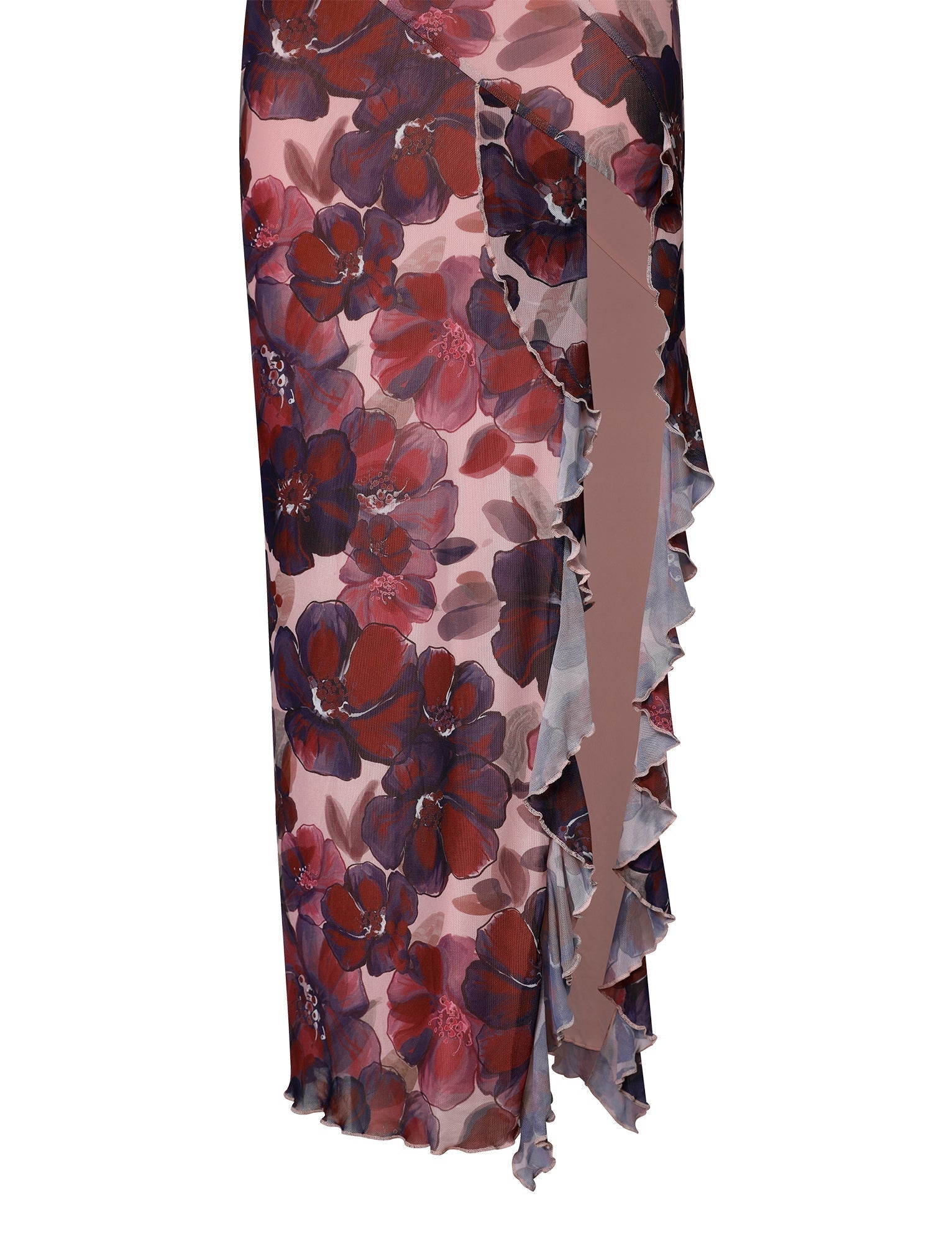 Strapless maxi dress with floral print