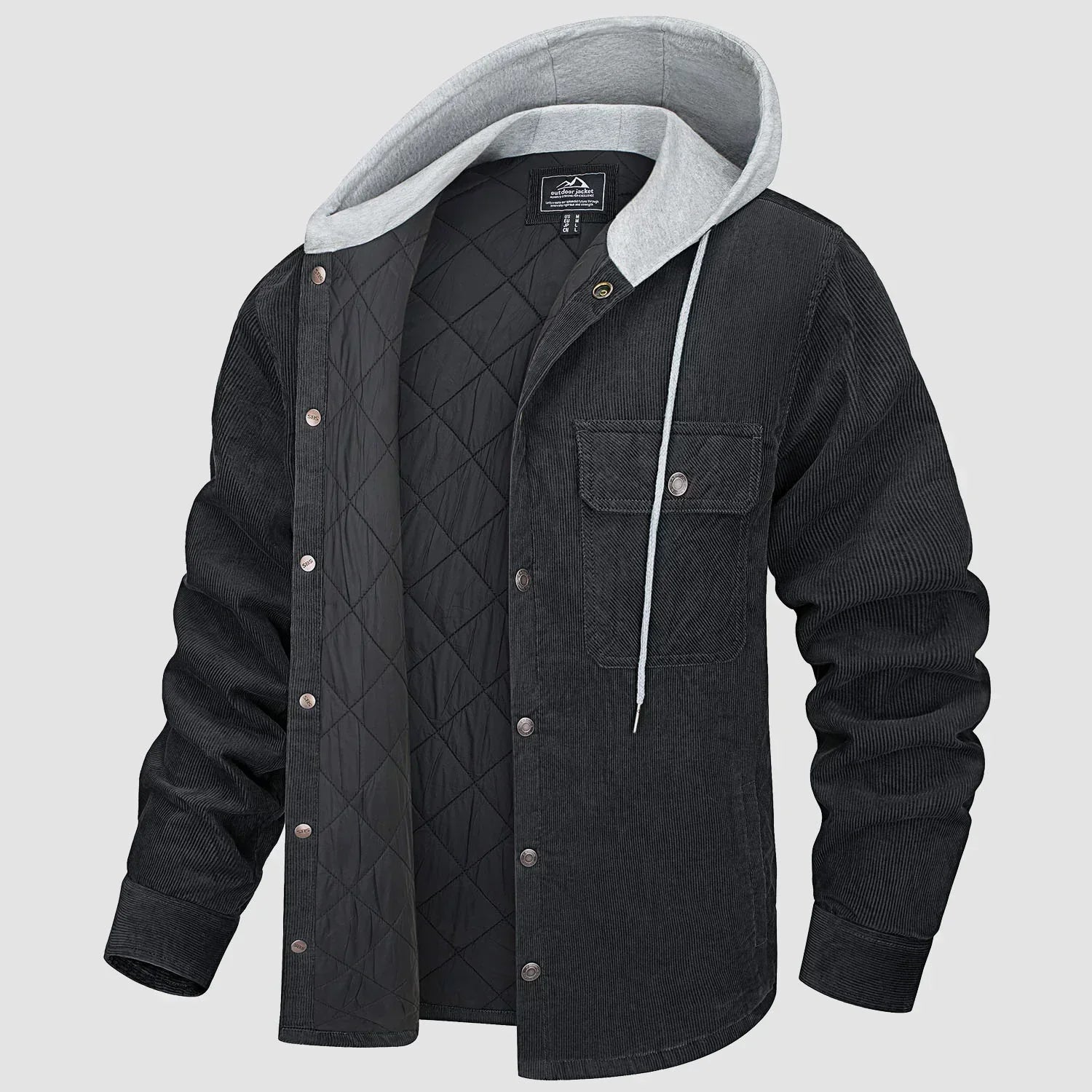 Men's ribbed hooded jacket