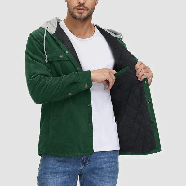 Men's ribbed hooded jacket