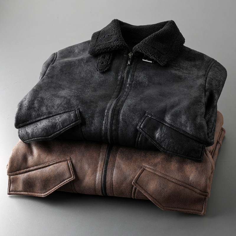 Leather Sherpa Edge jacket
