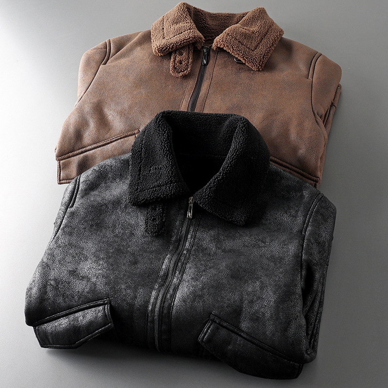 Leather Sherpa Edge jacket