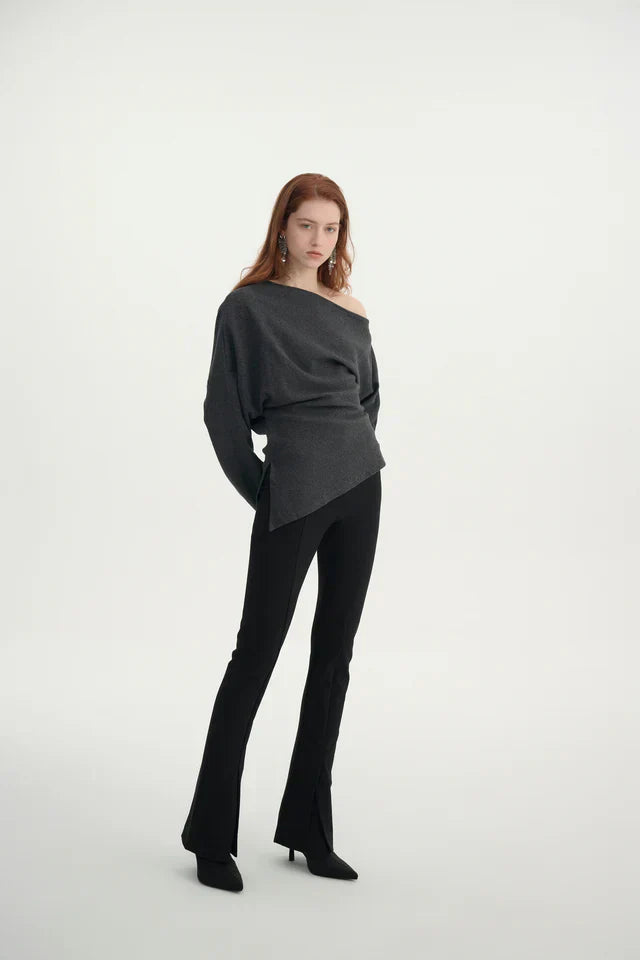One-shoulder asymmetrical top