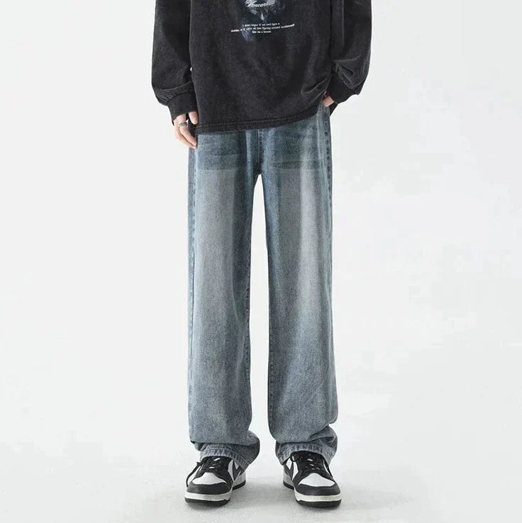 Retro loose straight jeans