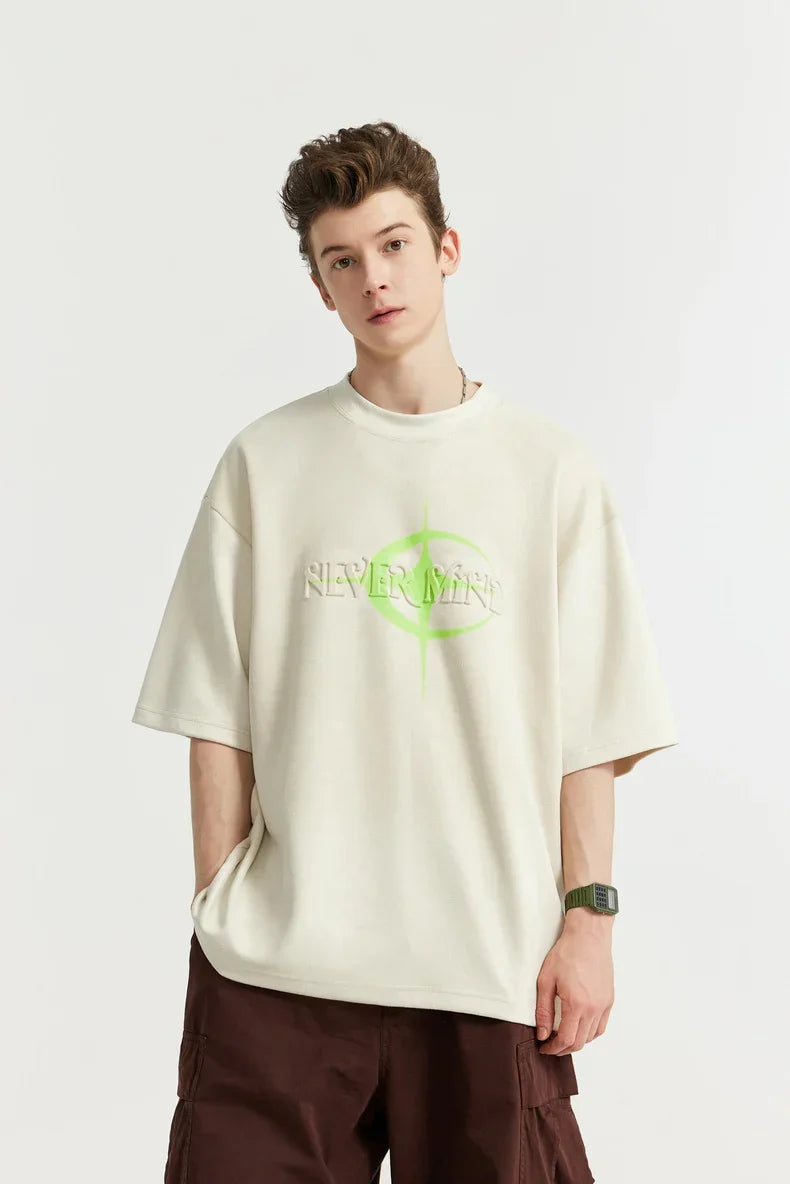Suede Embossed Rubber Printing T-shirt
