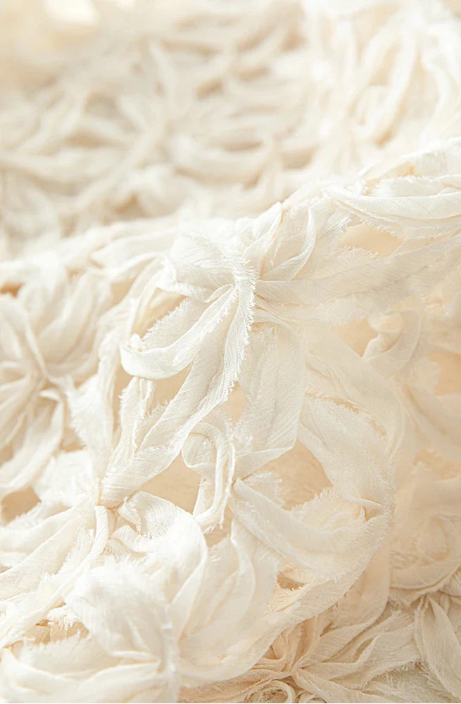 Three-dimensional Flower Embroidery Hollow Top