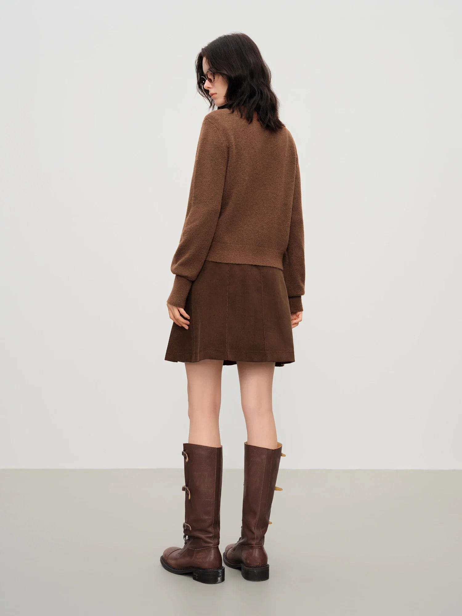 Blend Knit Cardigan With Wool Buttons