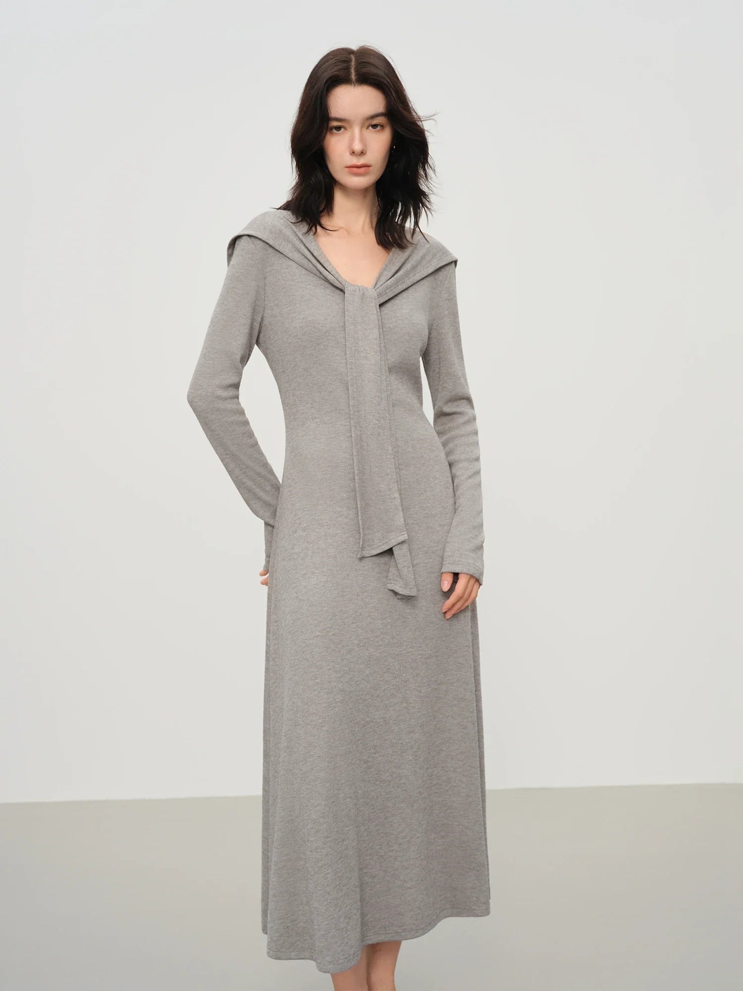 Slimming A-line Gray Dress