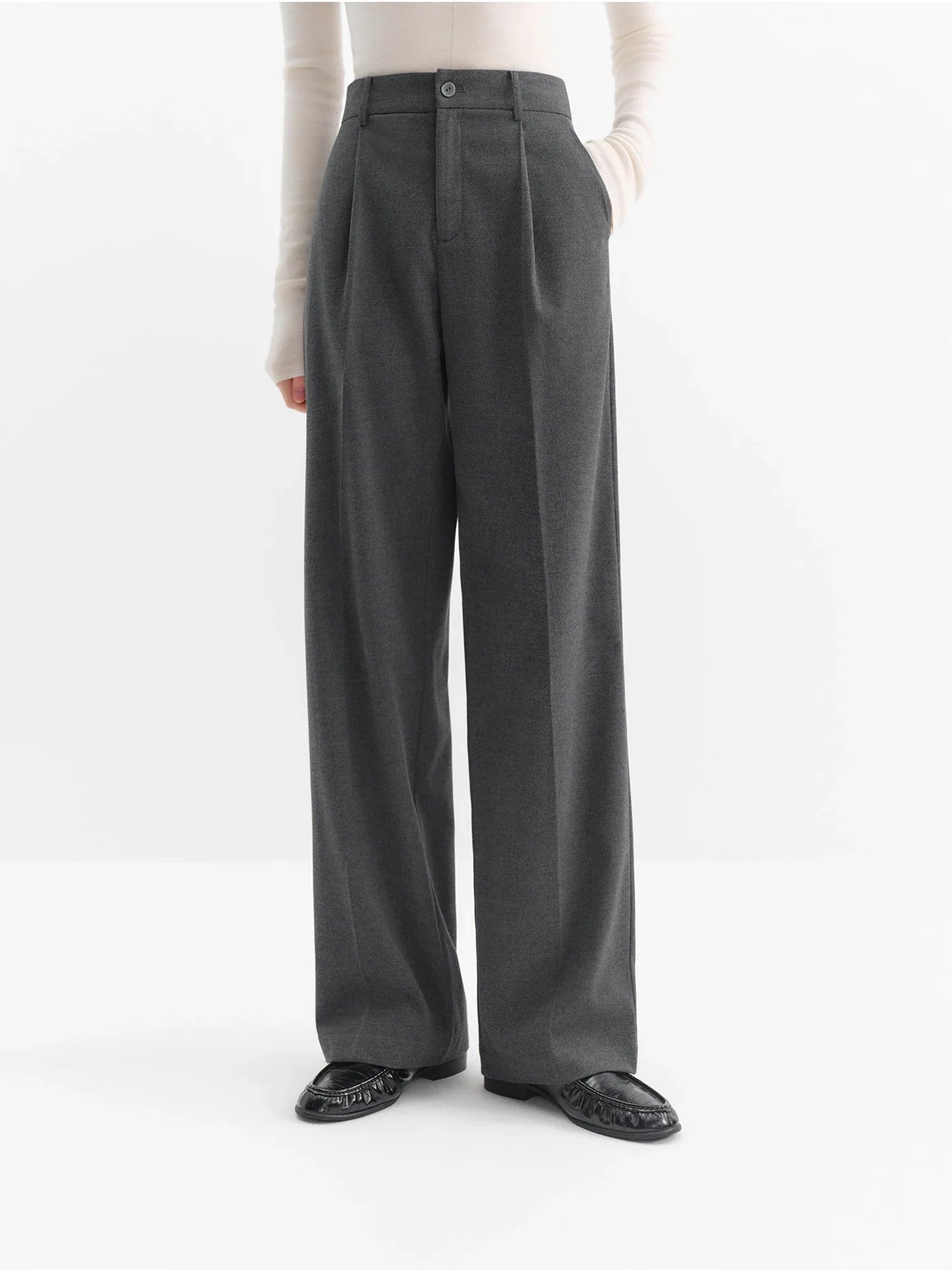 Classic High-Waisted Straight Leg Pants