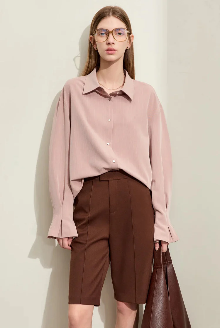 Loose Long Sleeve Striped Shirt