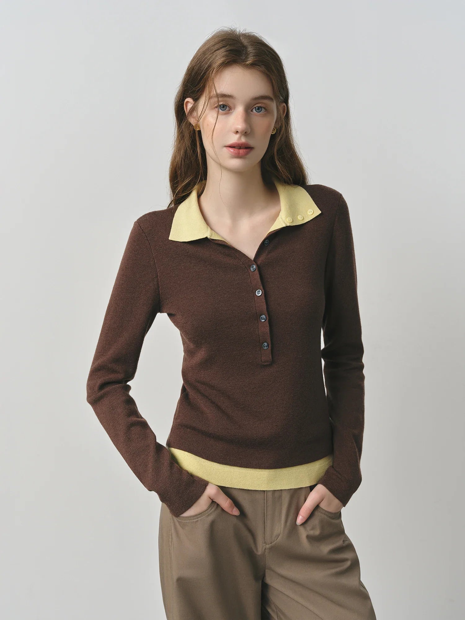 Knitted Two Color Sweater