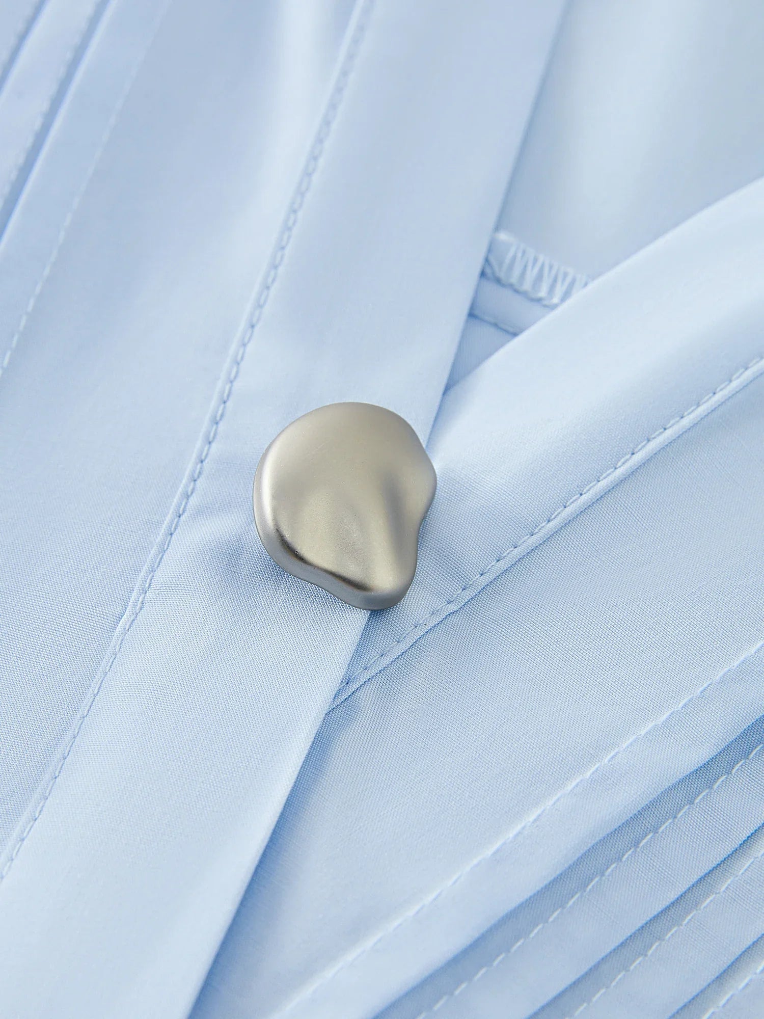 Stripe texture Blue Short-Sleeved Shirt