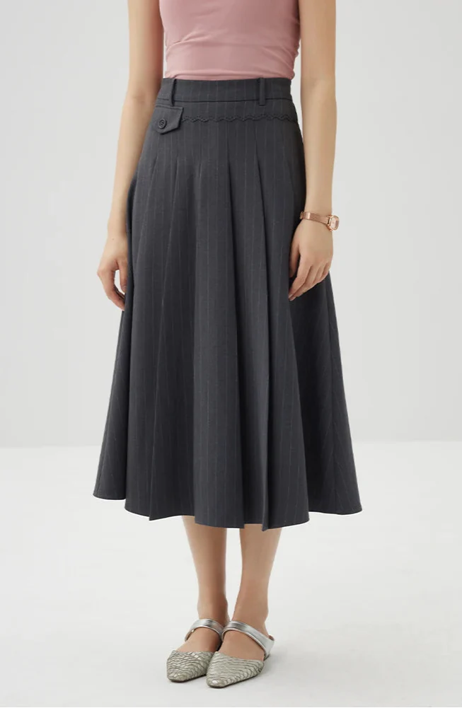 Striped Blazer and Skirt Suit