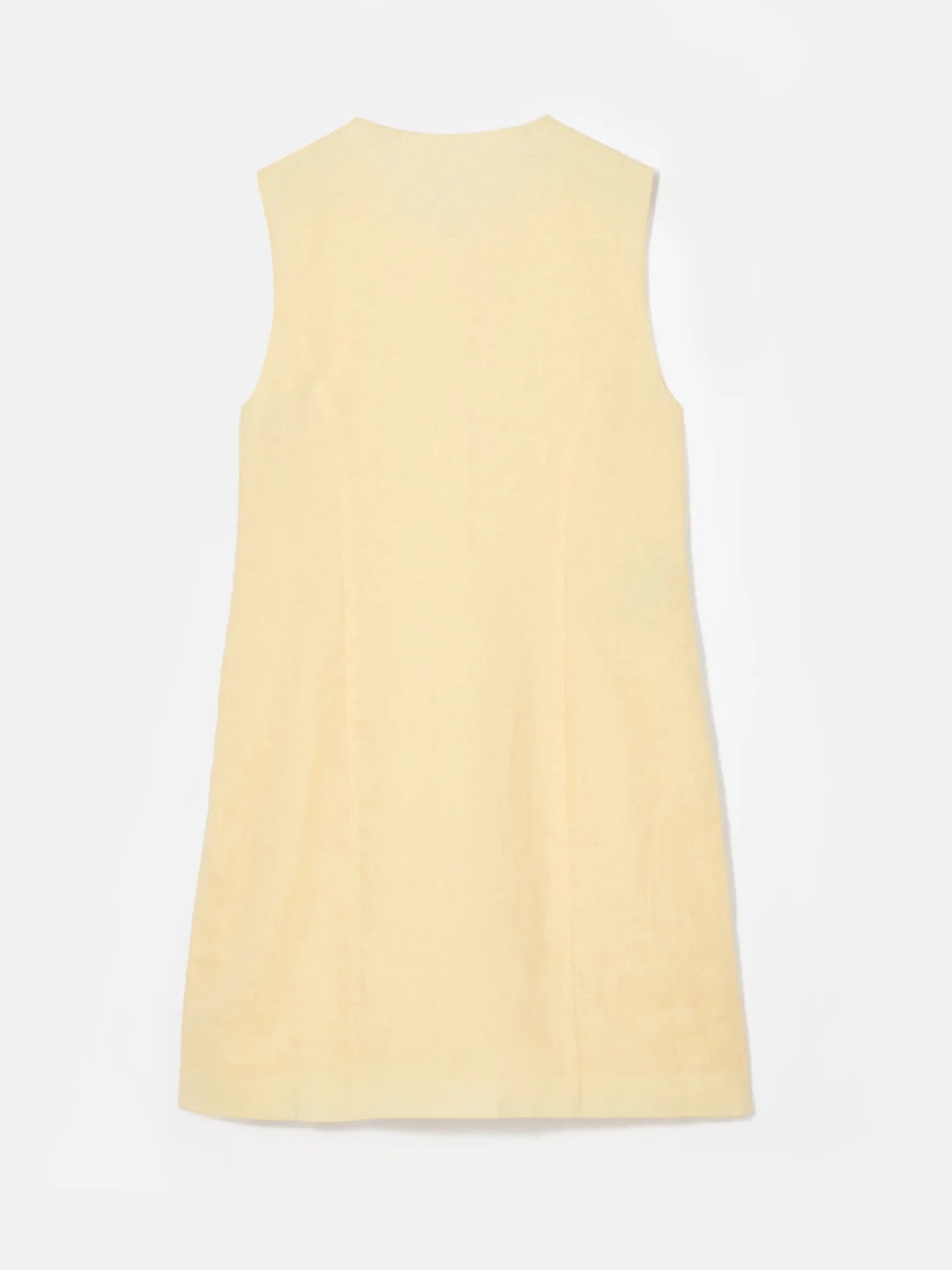 Buttoned Sleeveless Socialite Yellow Mini Dress