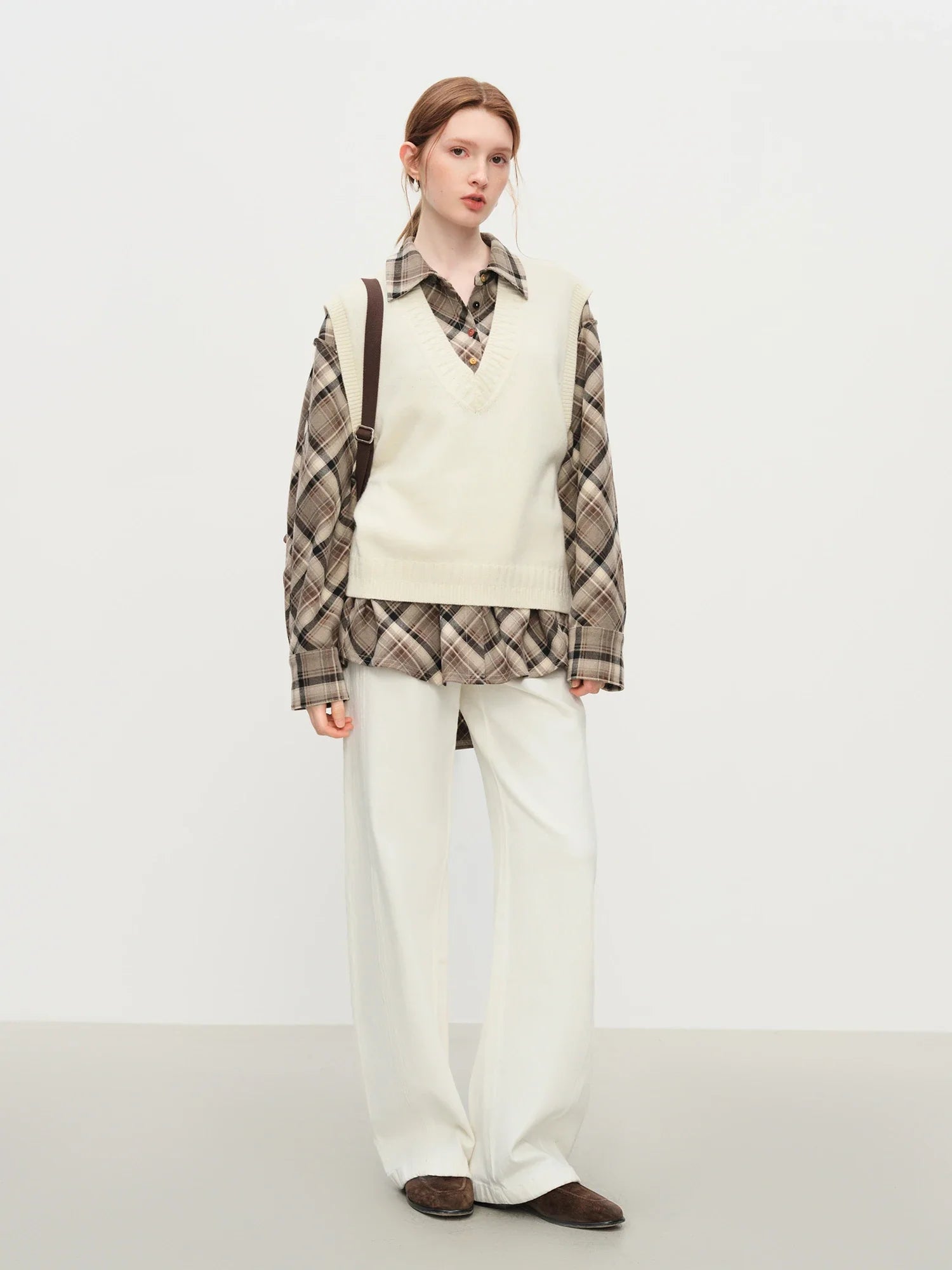 Sleeveless V-neck Wool Vest