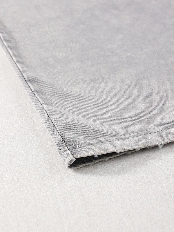 Worn Oversize Sleeveless Shirt vest