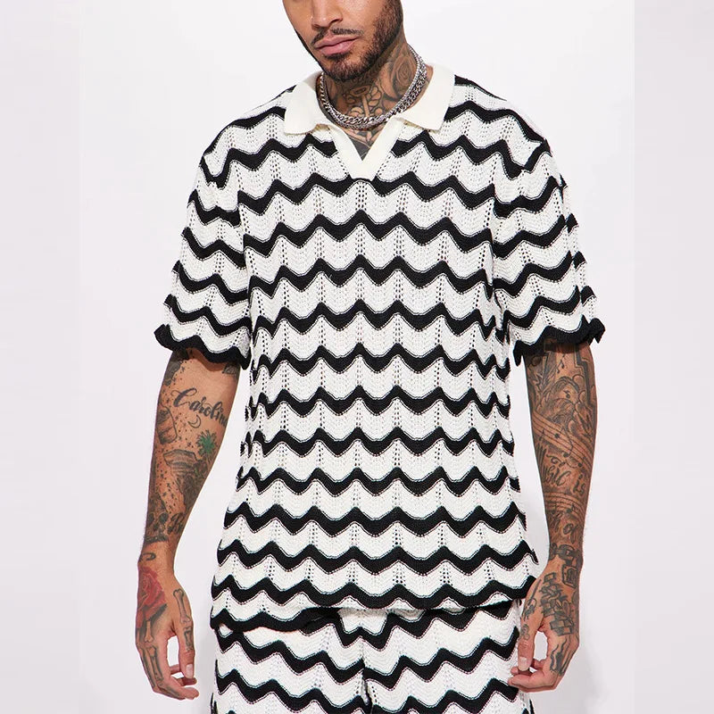 Summer Knit Shirt and Shorts set