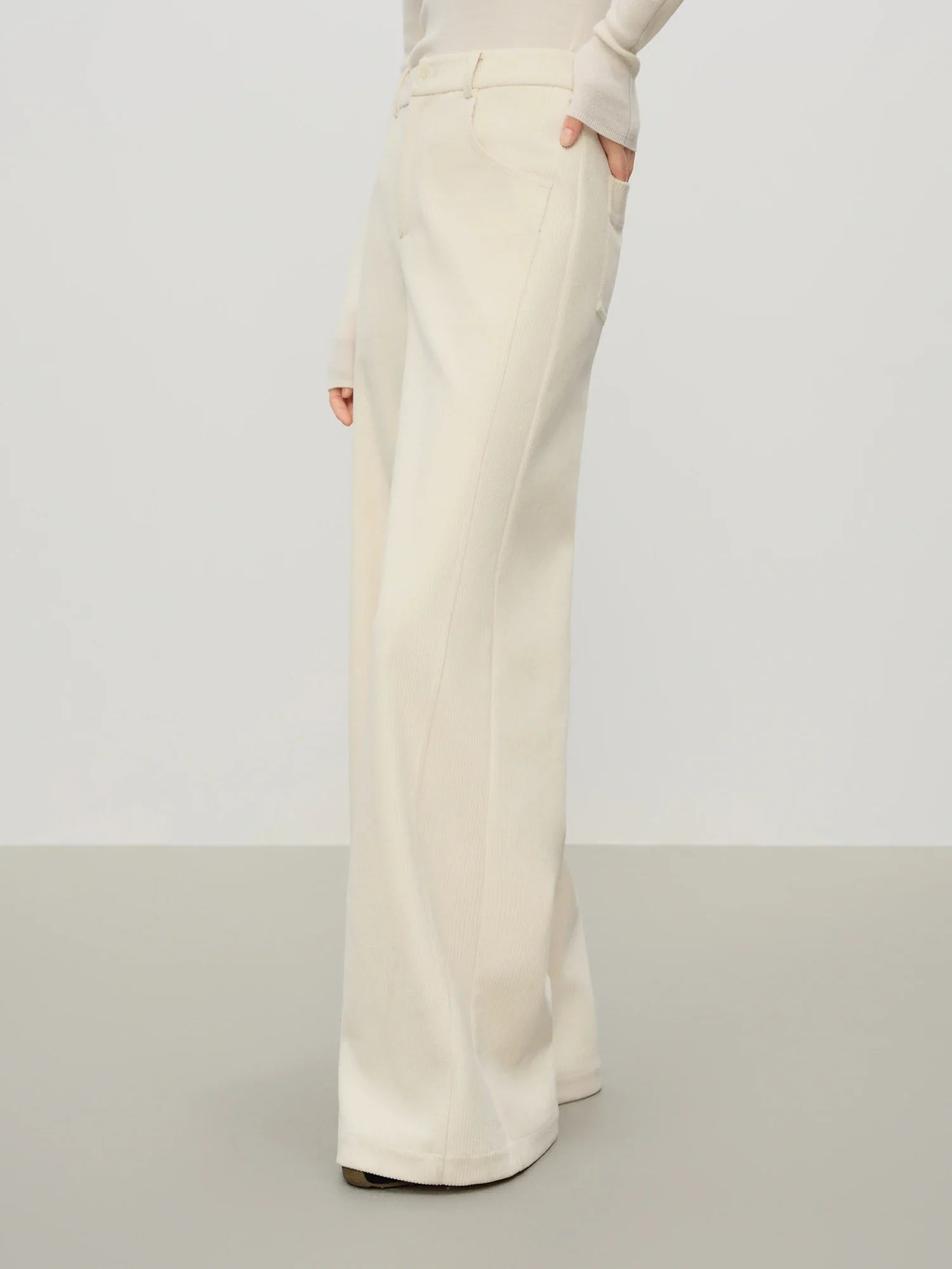 Casual Herringbone Fabric Pants