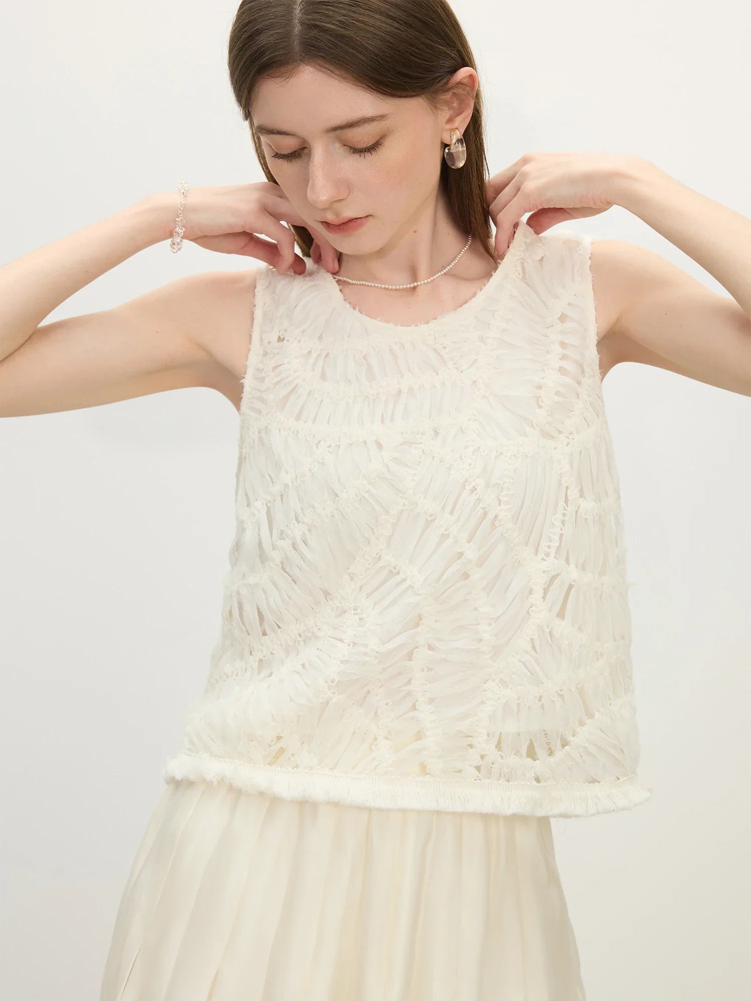 Beige Versatile Sleeveless Top