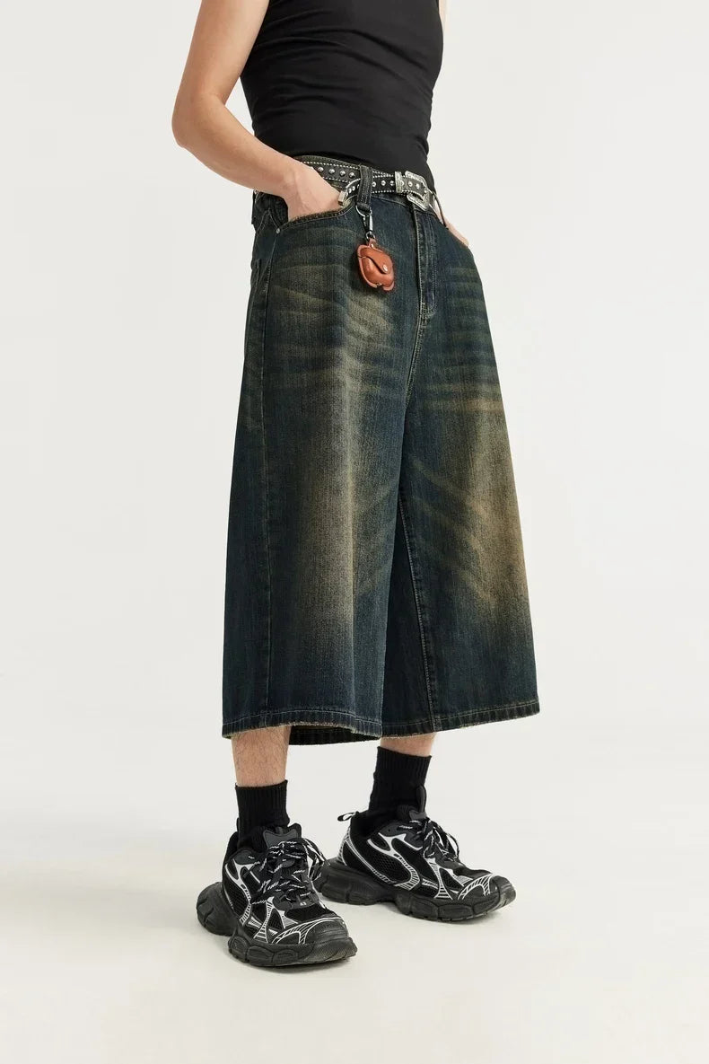 Wide Leg Jeans Shorts