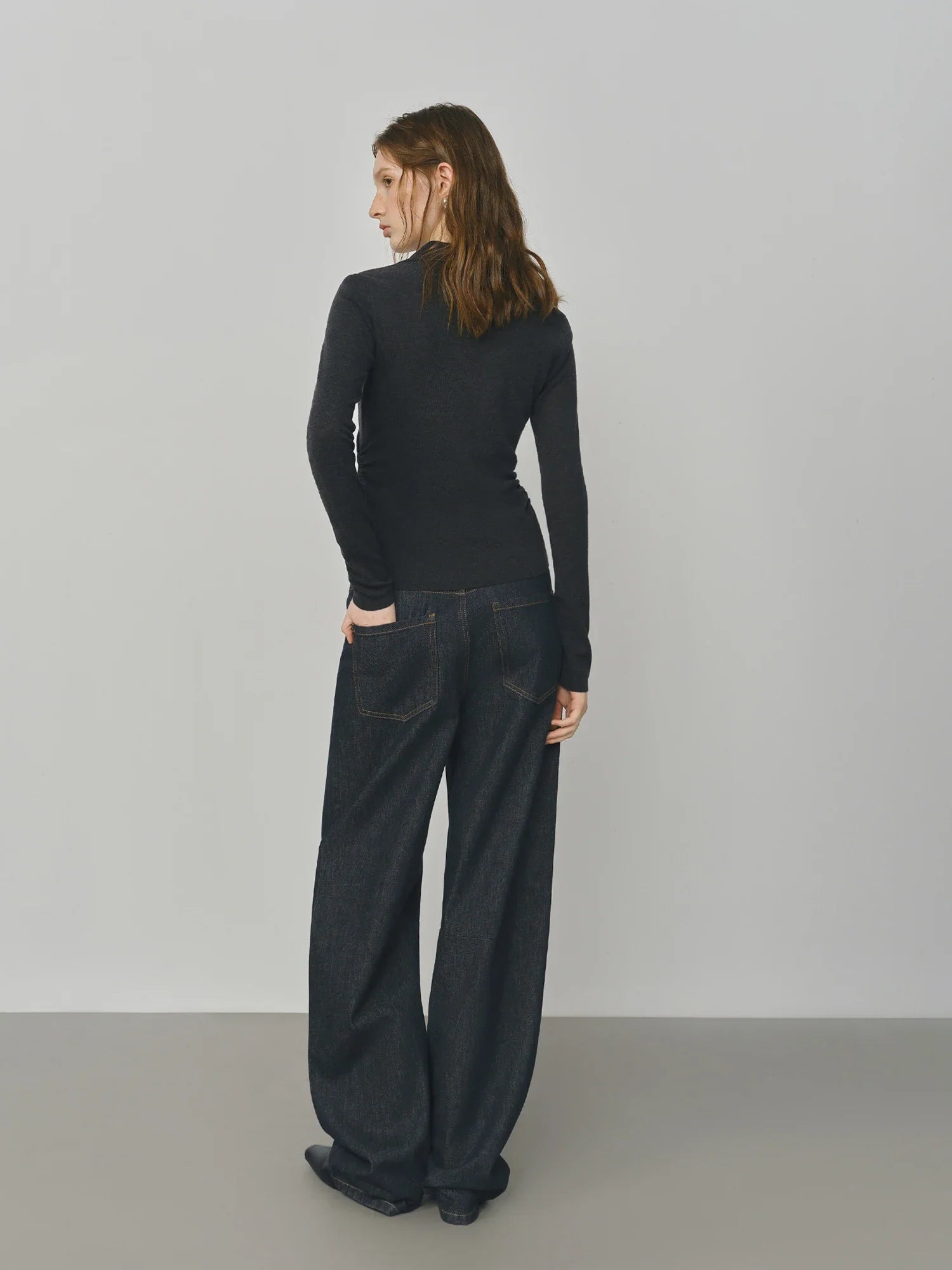 Casual Minimalist Long Sleeve Top