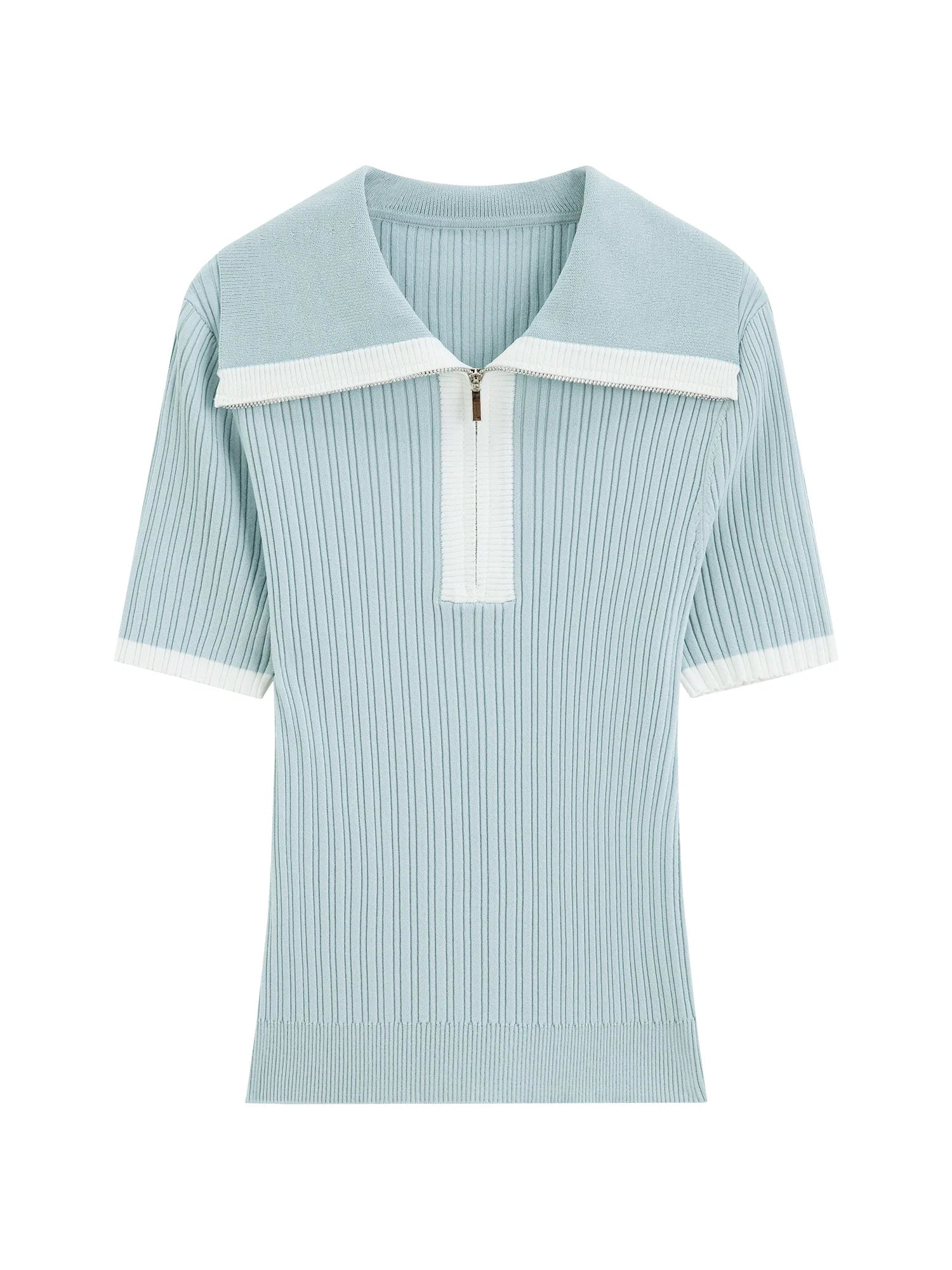 Short-sleeved Knitted Stripe T-shirt