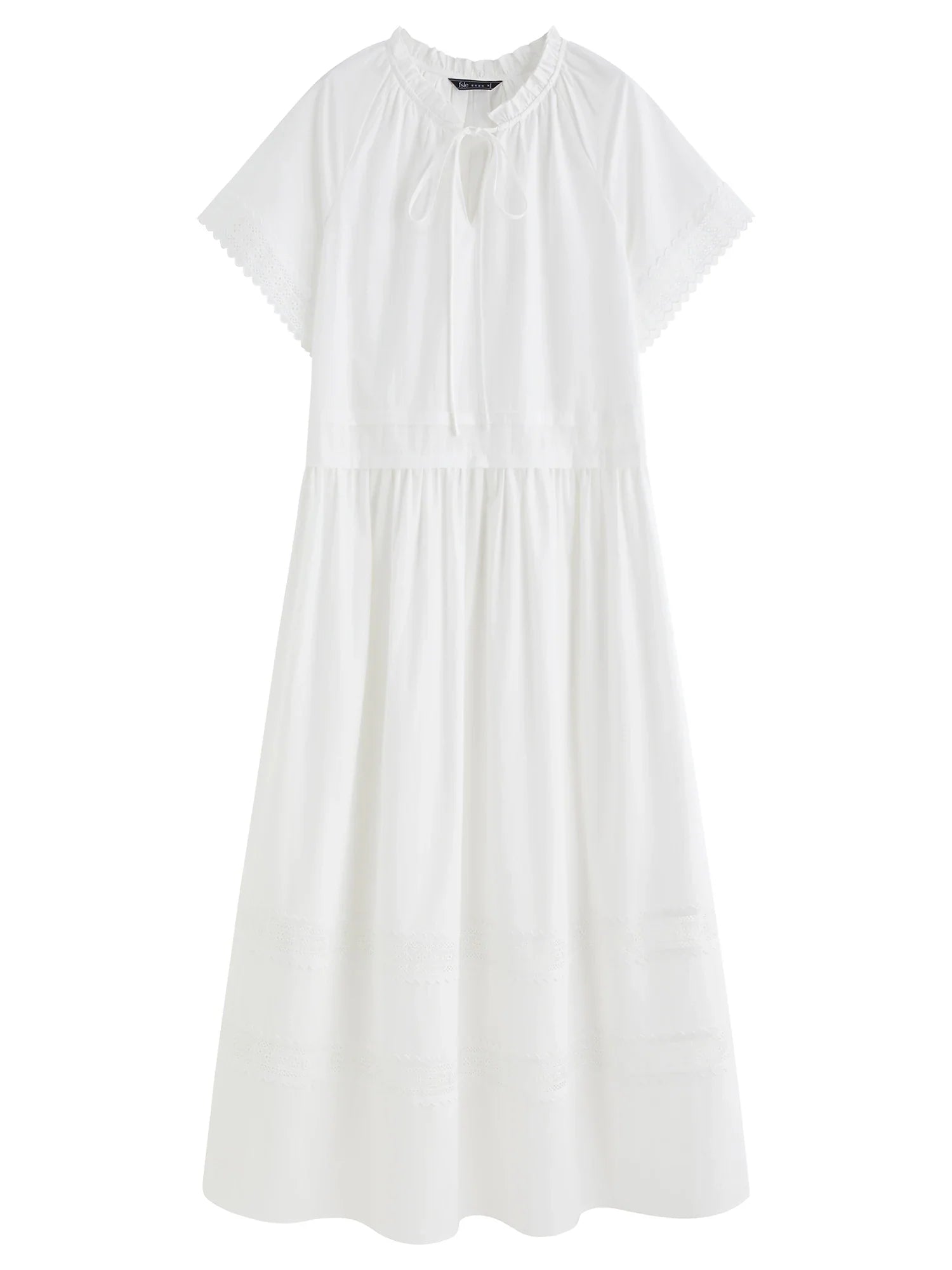 Lace Patchwork Short-sleeved Maxi Dress