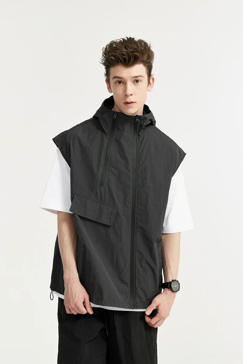 Double Zipper Cargo Lightweight Vest