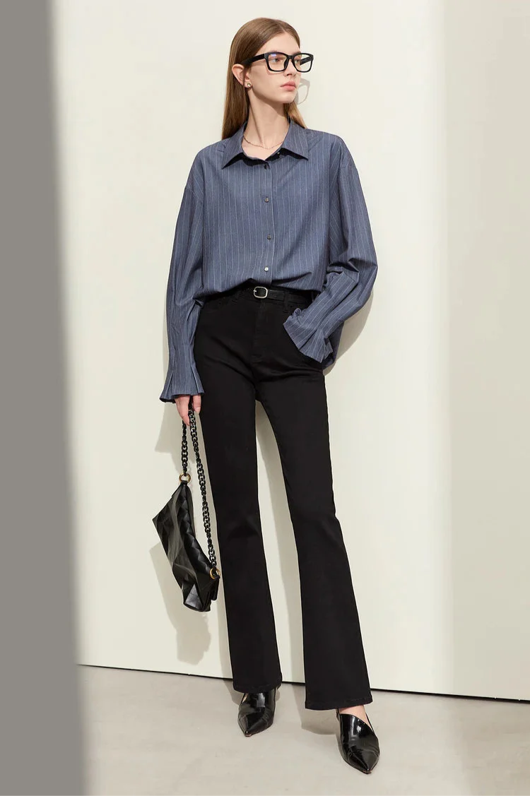 Loose Long Sleeve Striped Shirt