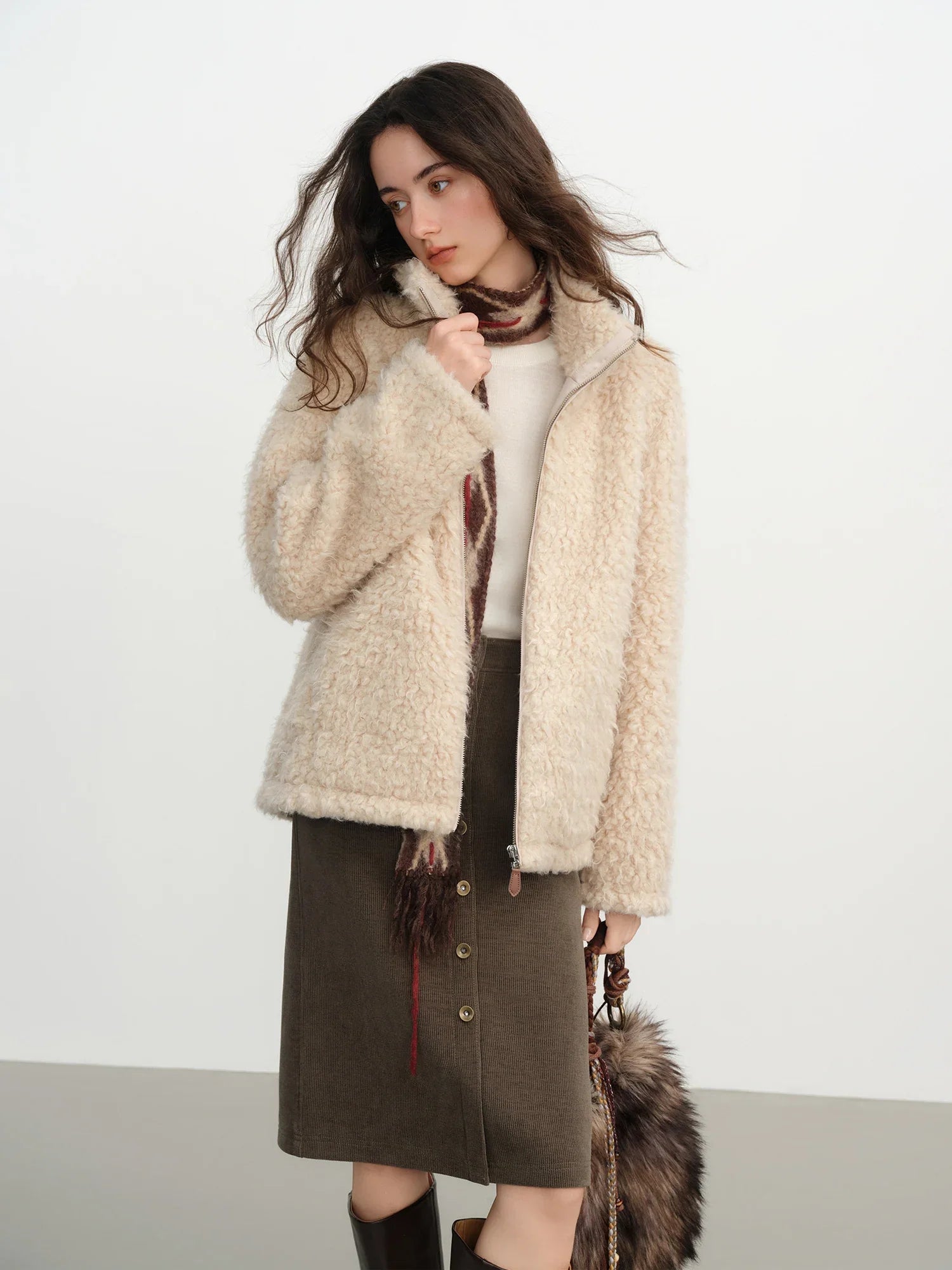 Short Light Fur Jacket
