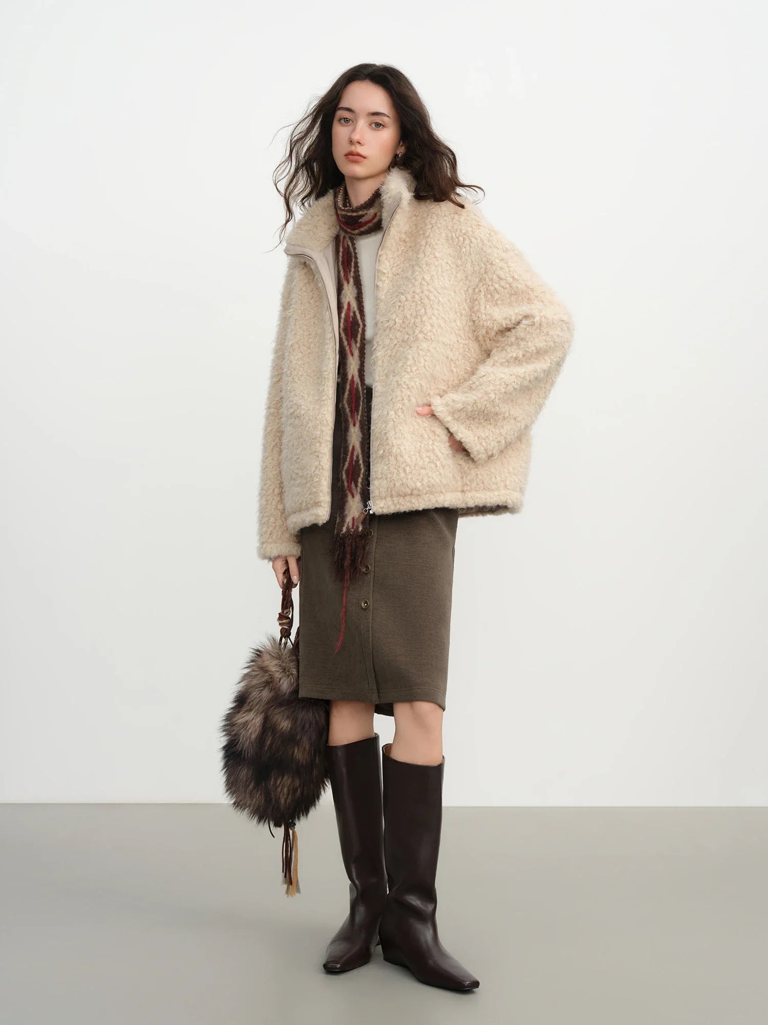 Short Light Fur Jacket